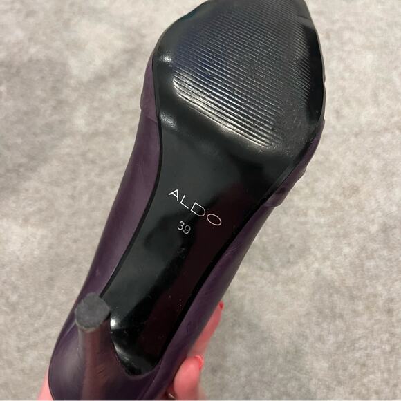 ALDO Purple Leather 4" Pump Heels Size 39 - Picture 6 of 14